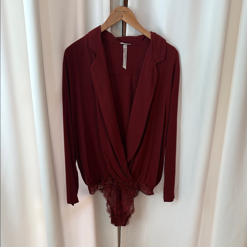 Burgundy Long Sleeve Bodysuit